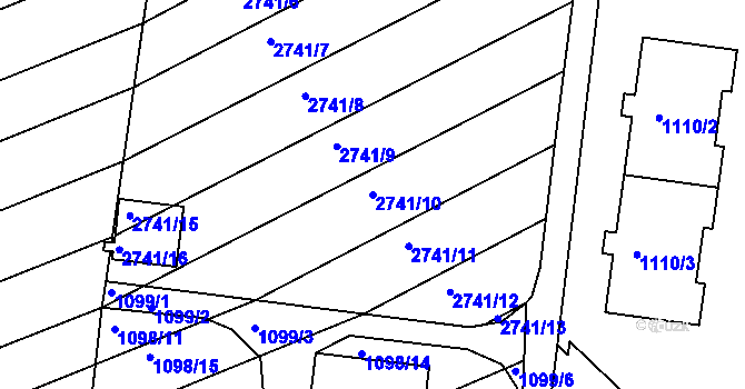 Parcela st. 2741/10 v KÚ Velká nad Veličkou, Katastrální mapa