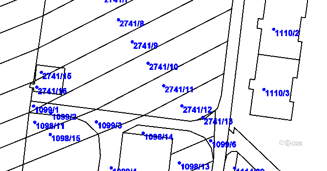 Parcela st. 2741/11 v KÚ Velká nad Veličkou, Katastrální mapa