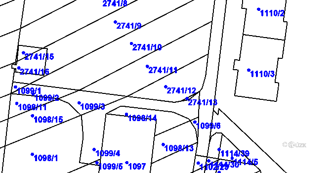 Parcela st. 2741/12 v KÚ Velká nad Veličkou, Katastrální mapa