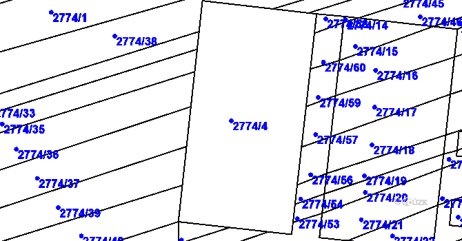 Parcela st. 2774/4 v KÚ Velká nad Veličkou, Katastrální mapa
