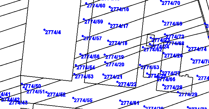 Parcela st. 2774/19 v KÚ Velká nad Veličkou, Katastrální mapa