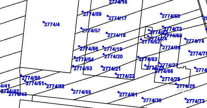 Parcela st. 2774/20 v KÚ Velká nad Veličkou, Katastrální mapa