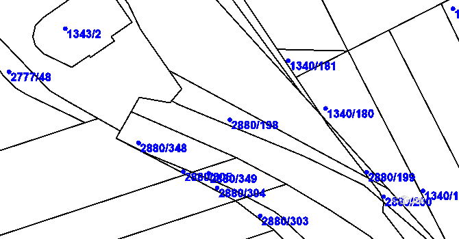 Parcela st. 2880/198 v KÚ Velká nad Veličkou, Katastrální mapa