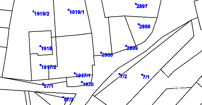 Parcela st. 2900 v KÚ Velká nad Veličkou, Katastrální mapa