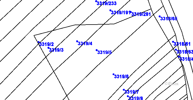 Parcela st. 3319/5 v KÚ Velká nad Veličkou, Katastrální mapa