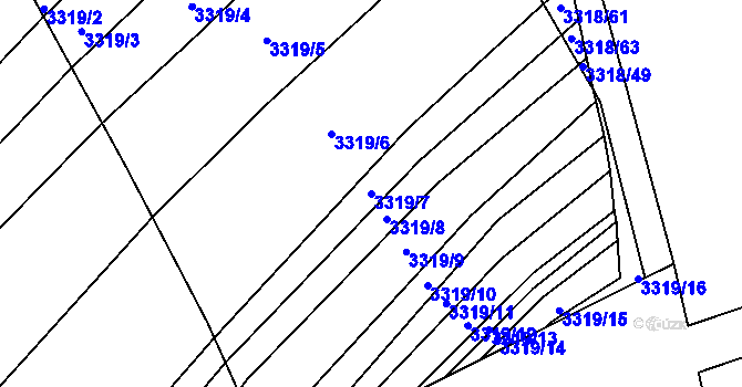 Parcela st. 3319/7 v KÚ Velká nad Veličkou, Katastrální mapa