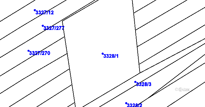 Parcela st. 3328/1 v KÚ Velká nad Veličkou, Katastrální mapa