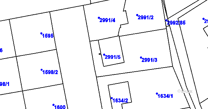 Parcela st. 2991/5 v KÚ Velká nad Veličkou, Katastrální mapa