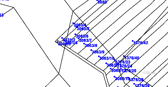 Parcela st. 3063/8 v KÚ Velká nad Veličkou, Katastrální mapa