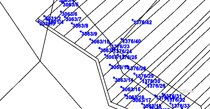 Parcela st. 3063/12 v KÚ Velká nad Veličkou, Katastrální mapa