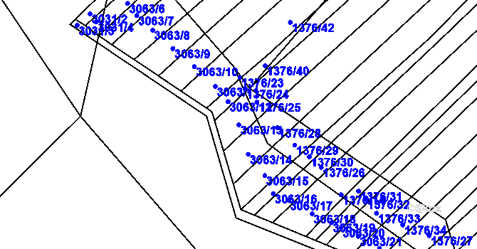Parcela st. 3063/13 v KÚ Velká nad Veličkou, Katastrální mapa