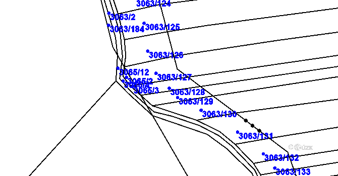 Parcela st. 3063/128 v KÚ Velká nad Veličkou, Katastrální mapa