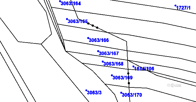 Parcela st. 3063/167 v KÚ Velká nad Veličkou, Katastrální mapa