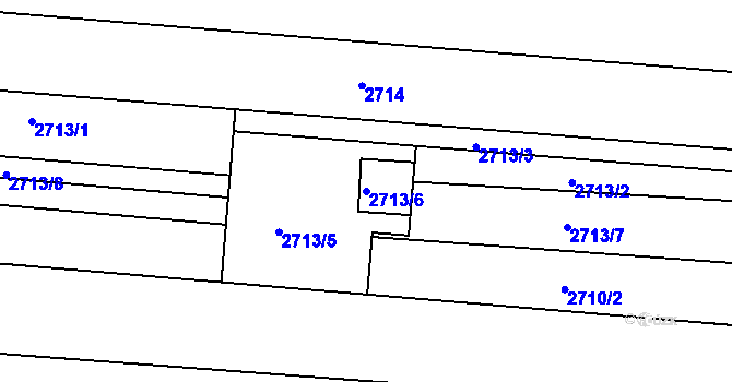 Parcela st. 2713/6 v KÚ Velká nad Veličkou, Katastrální mapa