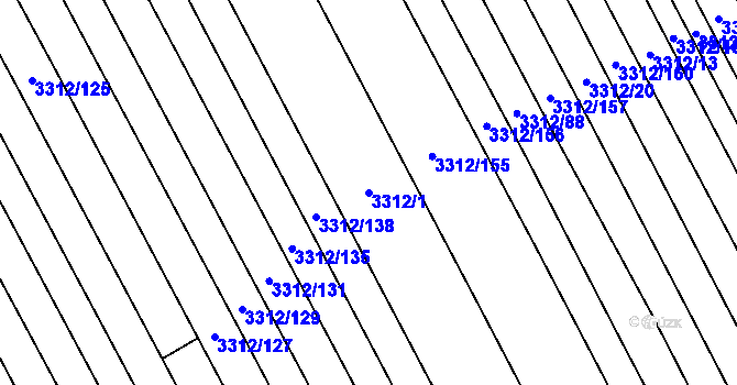 Parcela st. 3312/1 v KÚ Velká nad Veličkou, Katastrální mapa