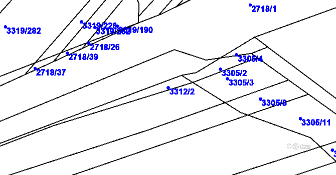 Parcela st. 3312/2 v KÚ Velká nad Veličkou, Katastrální mapa