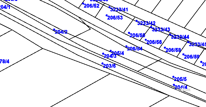 Parcela st. 204/3 v KÚ Velká nad Veličkou, Katastrální mapa
