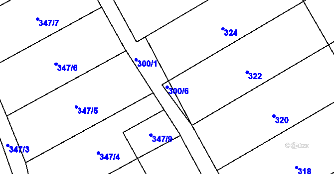 Parcela st. 300/6 v KÚ Velká nad Veličkou, Katastrální mapa