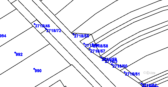 Parcela st. 2718/56 v KÚ Velká nad Veličkou, Katastrální mapa