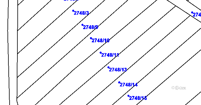 Parcela st. 2748/11 v KÚ Velká nad Veličkou, Katastrální mapa