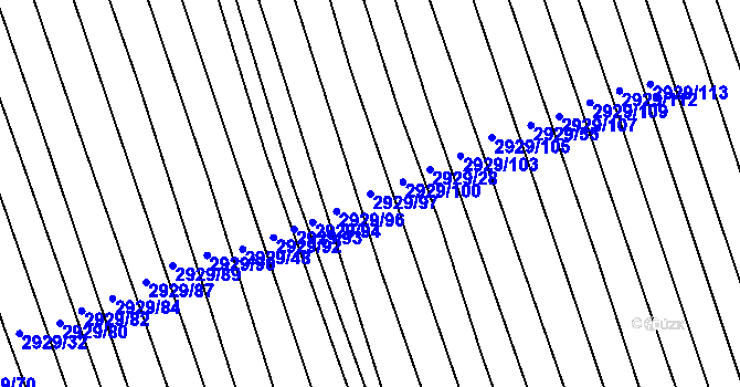 Parcela st. 2929/97 v KÚ Velká nad Veličkou, Katastrální mapa