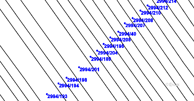 Parcela st. 2994/204 v KÚ Velká nad Veličkou, Katastrální mapa