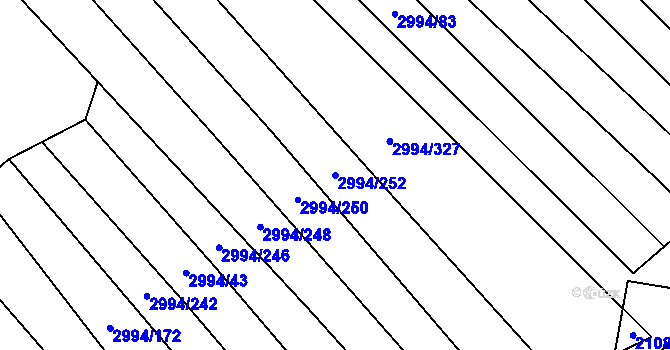 Parcela st. 2994/252 v KÚ Velká nad Veličkou, Katastrální mapa