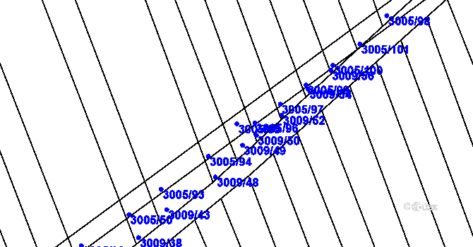 Parcela st. 3005/95 v KÚ Velká nad Veličkou, Katastrální mapa