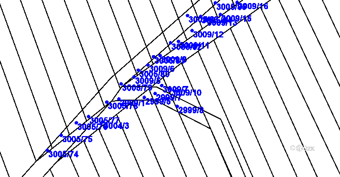Parcela st. 3009/10 v KÚ Velká nad Veličkou, Katastrální mapa