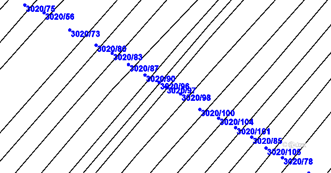 Parcela st. 3020/97 v KÚ Velká nad Veličkou, Katastrální mapa