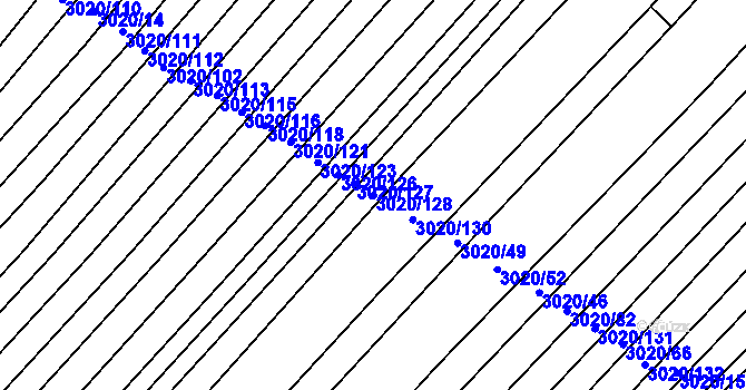 Parcela st. 3020/128 v KÚ Velká nad Veličkou, Katastrální mapa