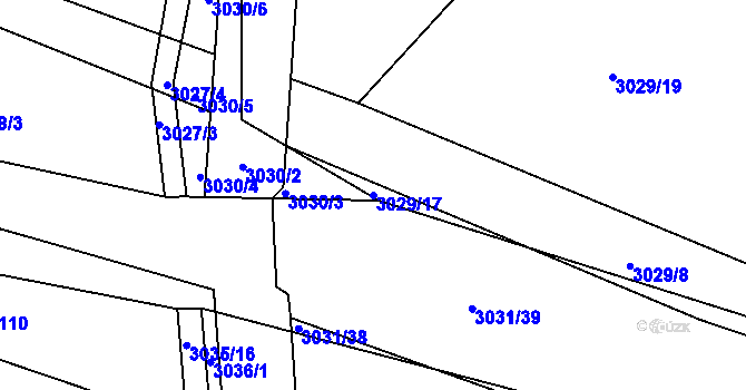 Parcela st. 3029/17 v KÚ Velká nad Veličkou, Katastrální mapa