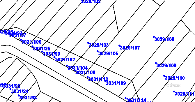 Parcela st. 3029/105 v KÚ Velká nad Veličkou, Katastrální mapa