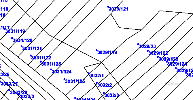 Parcela st. 3029/119 v KÚ Velká nad Veličkou, Katastrální mapa