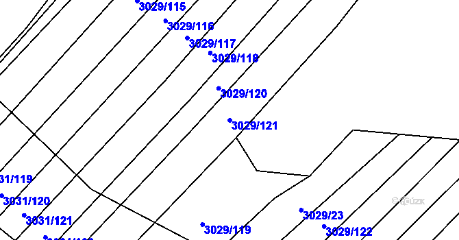 Parcela st. 3029/121 v KÚ Velká nad Veličkou, Katastrální mapa