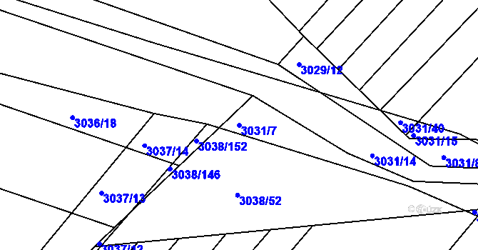 Parcela st. 3031/7 v KÚ Velká nad Veličkou, Katastrální mapa