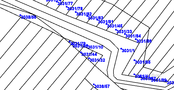 Parcela st. 3031/10 v KÚ Velká nad Veličkou, Katastrální mapa