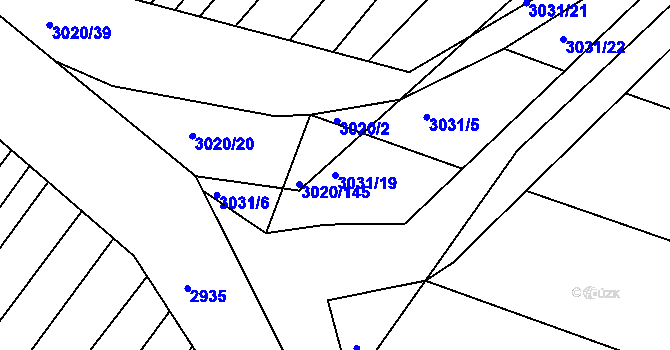 Parcela st. 3031/19 v KÚ Velká nad Veličkou, Katastrální mapa