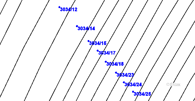 Parcela st. 3034/17 v KÚ Velká nad Veličkou, Katastrální mapa