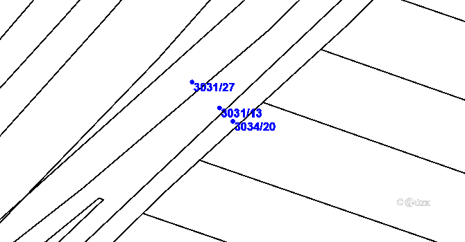 Parcela st. 3034/20 v KÚ Velká nad Veličkou, Katastrální mapa