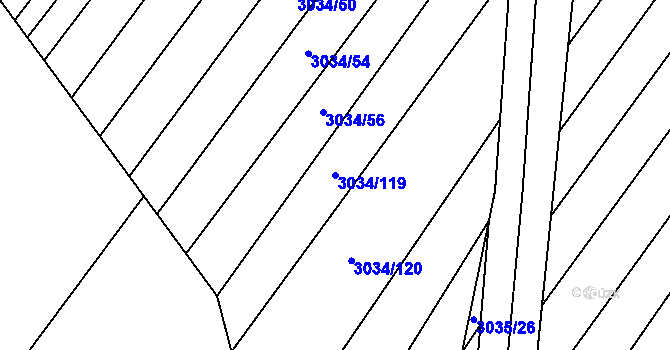 Parcela st. 3034/119 v KÚ Velká nad Veličkou, Katastrální mapa