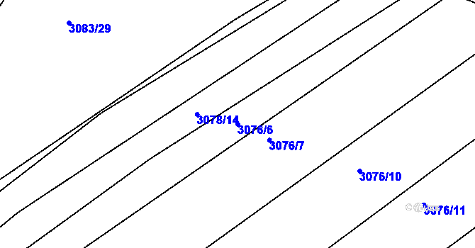Parcela st. 3076/6 v KÚ Velká nad Veličkou, Katastrální mapa