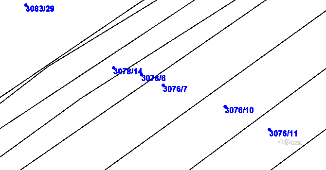 Parcela st. 3076/7 v KÚ Velká nad Veličkou, Katastrální mapa