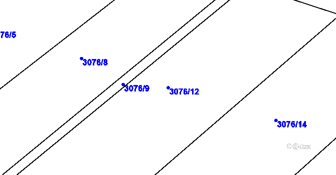 Parcela st. 3076/12 v KÚ Velká nad Veličkou, Katastrální mapa
