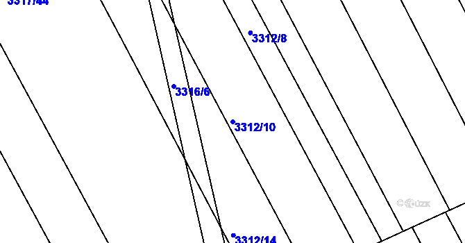 Parcela st. 3312/10 v KÚ Velká nad Veličkou, Katastrální mapa