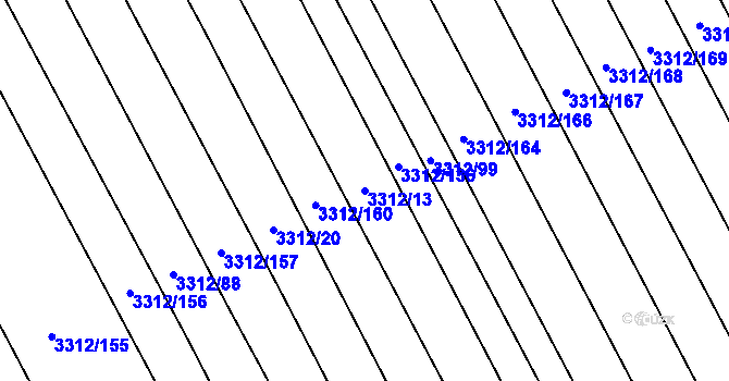 Parcela st. 3312/13 v KÚ Velká nad Veličkou, Katastrální mapa