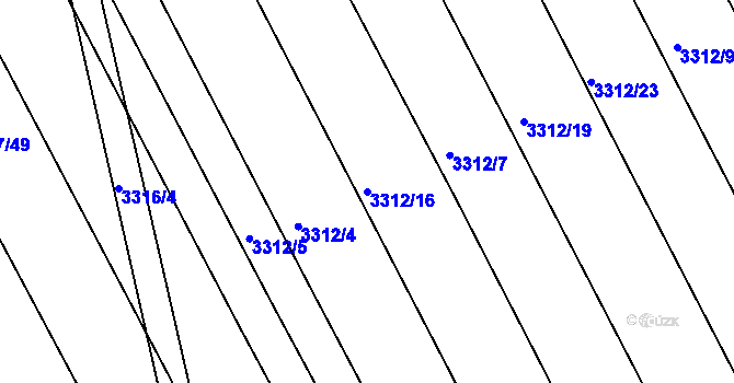 Parcela st. 3312/16 v KÚ Velká nad Veličkou, Katastrální mapa