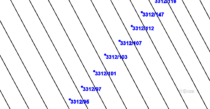 Parcela st. 3312/103 v KÚ Velká nad Veličkou, Katastrální mapa