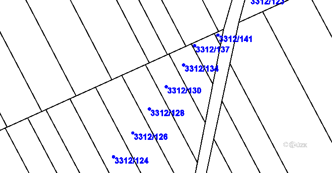 Parcela st. 3312/130 v KÚ Velká nad Veličkou, Katastrální mapa