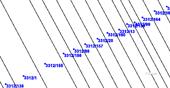 Parcela st. 3312/157 v KÚ Velká nad Veličkou, Katastrální mapa